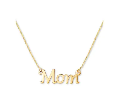 Mom 18" Pendant Necklace in 10k Gold
