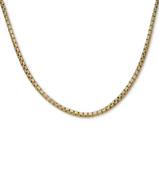 Box Link 24" Chain Necklace in 14k Gold-Plated Sterling Silver