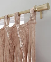 Odelia Distressed Velvet Semi-Sheer Tab Top Curtain Panel