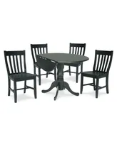 International Concepts 42" Dual Drop Leaf Table With Schoolhouse Chairs