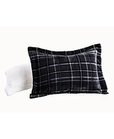 Elegant Comfort Plaid Micromink/Sherpa Reversible Down Alternative Microsuede Pc Comforter Sets