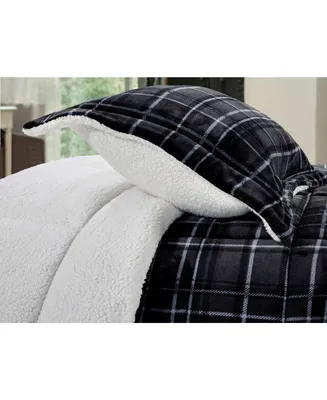 Elegant Comfort Plaid Micromink/Sherpa Reversible Down Alternative Microsuede Pc Comforter Sets