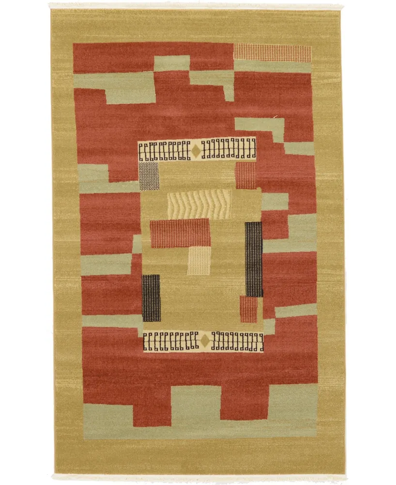 Bayshore Home Ojas Oja2 Rust Red 5' x 8' Area Rug