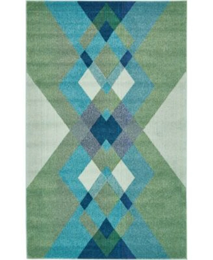 Bayshore Home Newwolf New4 Green Rug