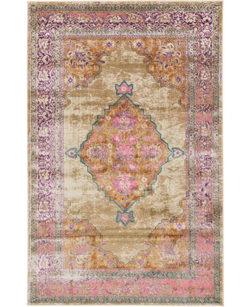 Closeout! Bayshore Home Aroa Aro1 Beige 5' x 8' Area Rug