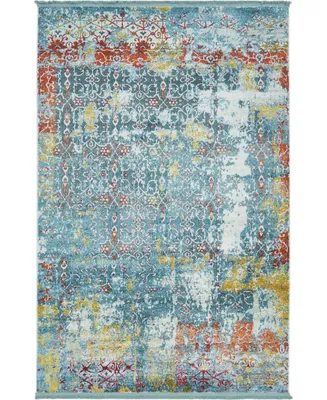 Bayshore Home Kenna Ken8 Teal 5' 5" x 8' Area Rug