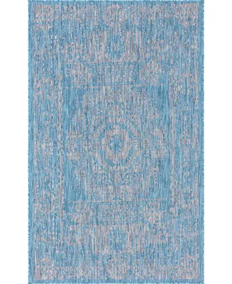 Bayshore Home Outdoor Pashio Pas8 Light Aqua 5' x 8' Area Rug