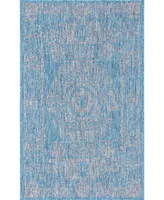 Bayshore Home Outdoor Pashio Pas8 Light Aqua 5' x 8' Area Rug