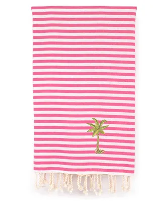 Linum Home Fun the Sun Breezy Palm Tree Pestemal Beach Towel
