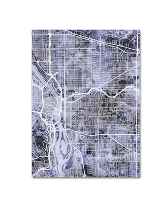Michael Tompsett 'Portland Oregon Street Map Iii' Canvas Art - 18" x 24"