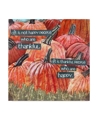 Let Your Art Soar 'Thankful Pumpkins Phrase' Canvas Art - 24" x 24"