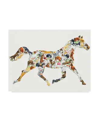 Louise Tate 'Horse Collage' Canvas Art - 19" x 14"
