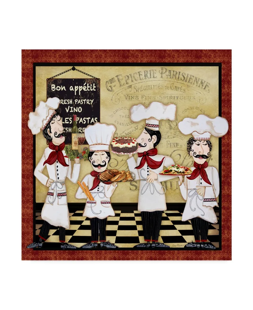 Jean Plout 'French Chefs' Canvas Art - 35" x 35"