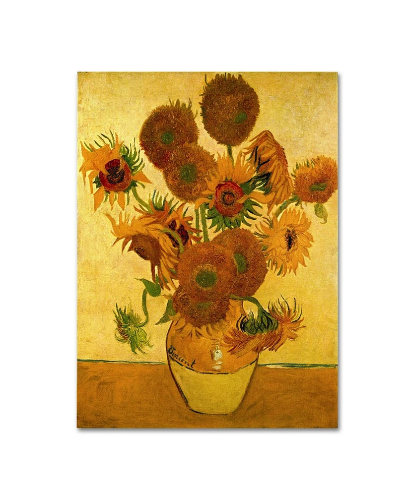 Vincent Van Gogh 'Vase with Sunflowers' Canvas Art - 32" x 26"
