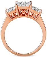 Diamond Princess Triple Halo Engagement Ring (3/4 ct. t.w.) 14k White, Yellow or Rose Gold