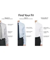 Men's Slim-Fit Non-Iron Performance Stretch Blue Check Dress Shirt
