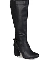 Journee Collection Women's Carver Wide Calf Block Heel Knee High Boots