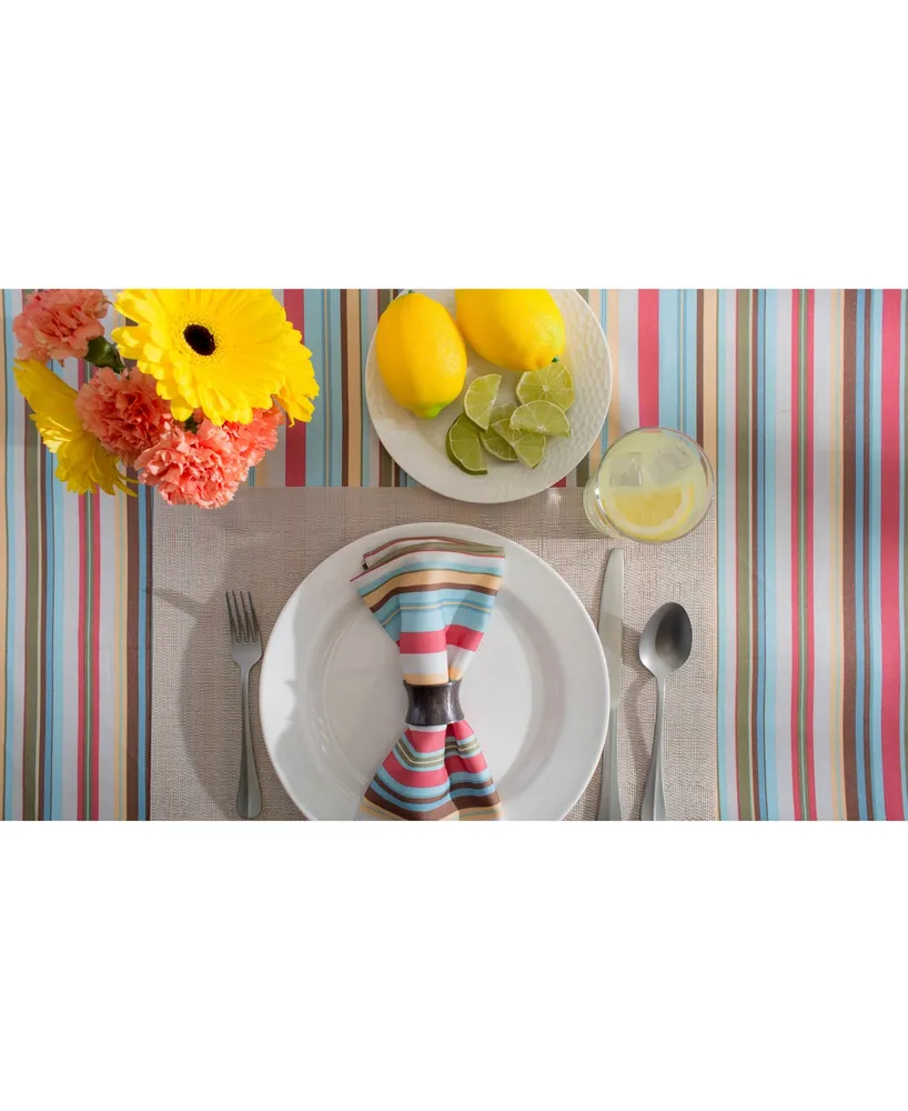 Summer Stripe Outdoor Tablecloth with Zipper 52" Round