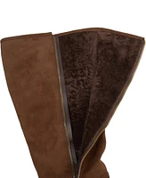Journee Collection Women's Sanora Wide Calf Stacked Heel Mid Shaft Boots