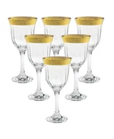 Red Wine Set of 6 Melania Collection Gold