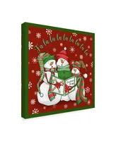 Jean Plout 'Christmas Songs Snowmen' Canvas Art - 18" x 18"