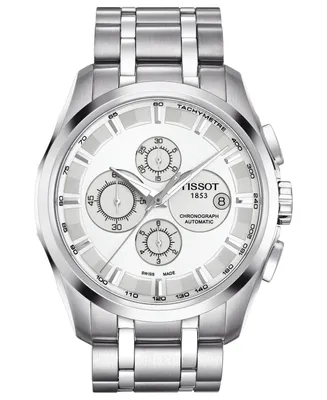 Tissot Watch, Men's Swiss Automatic Chronograph Couturier Stainless Steel Bracelet 43mm