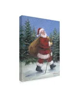 Mary Miller Veazie 'Walking Santa' Canvas Art - 18" x 24"