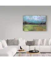 Jean Plout 'Abstract Aqua Sky Landscape' Canvas Art - 24" x 16"