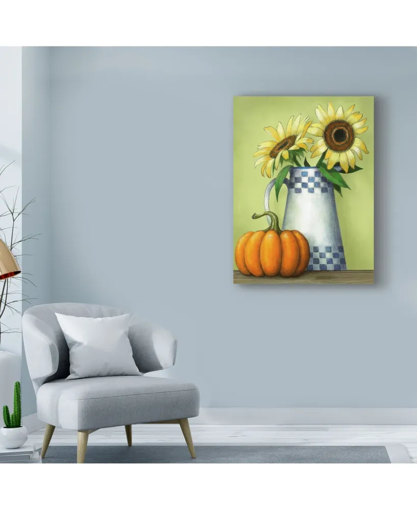 Margaret Wilson 'Sunflowers And Pumpkins' Canvas Art - 24" x 32"