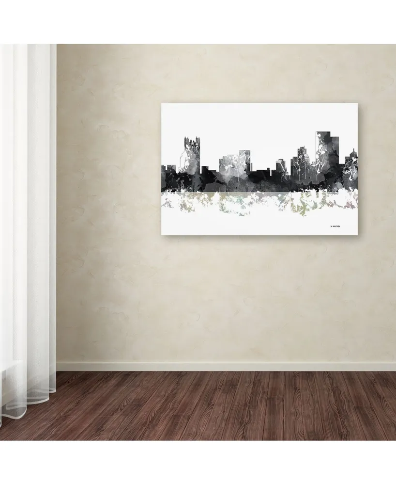 Marlene Watson 'Pittsburgh Pennsylvania Skyline Bg-1' Canvas Art - 30" x 47"