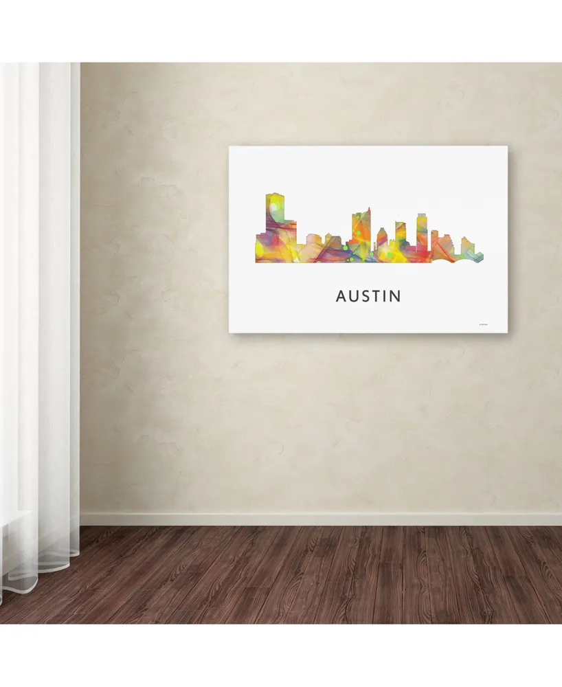Marlene Watson 'Austin Texas Skyline Wb-1' Canvas Art - 22" x 32"