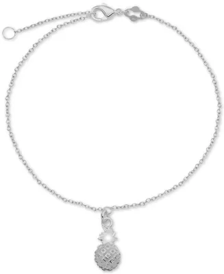 Pineapple Chain Ankle Bracelet in Sterling Silver