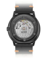Mido Men's Swiss Automatic Commander Big Date Black Leather Strap Watch 42mm