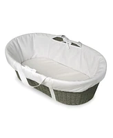 Badger Basket Unisex Wicker-Look Woven Baby Moses With Bedding