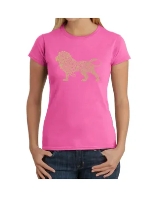 Women's Word Art T-Shirt - Lion