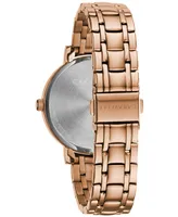 Caravelle Designed by Bulova Women's Rose Gold-Tone Stainless Steel Bracelet Watch 36mm