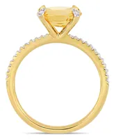 Citrine (1-5/8 ct.t.w.) and Diamond (1/10 Ring 10k Yellow Gold