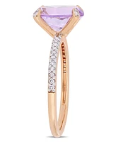 Pink Amethyst (-/8 ct.t.w.) and Diamond (1/10 Ring 10k Rose Gold
