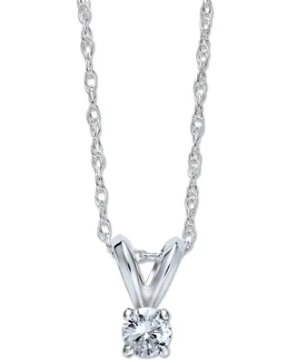 Round-Cut Diamond Pendant Necklace 10k Yellow or White Gold (1/10 ct. t.w.)