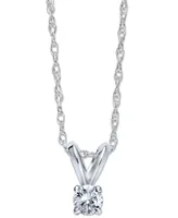 Round-Cut Diamond Pendant Necklace 10k Yellow or White Gold (1/ ct. t.w