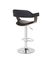 Ac Pacific Contemporary Swivel Adjustable Barstool with Padded Armrests