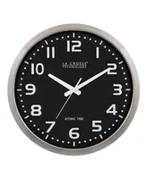 La Crosse Technology 16" Stainless Steel Atomic Clock with Black dial