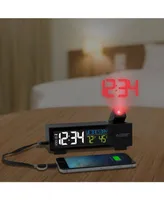 La Crosse Technology Pop-Up Bar Projection Alarm Clock with Usb Charging Port