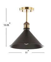 Jonathan Y Nick 11" Metal Led Semi-Flush Mount
