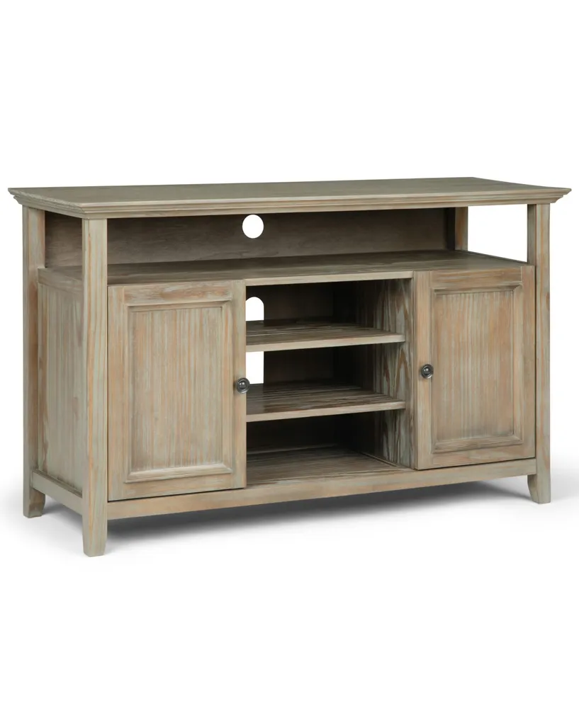 Simpli Home Amherst Solid Wood Low Storage Cabinet in Hickory Brown