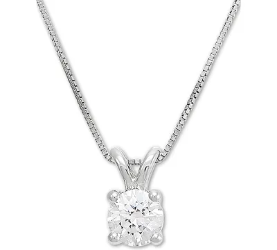 Grown With Love Igi Certified Lab Diamond Solitaire 18" Pendant Necklace (1/2 ct. t.w.) 14k White Gold or