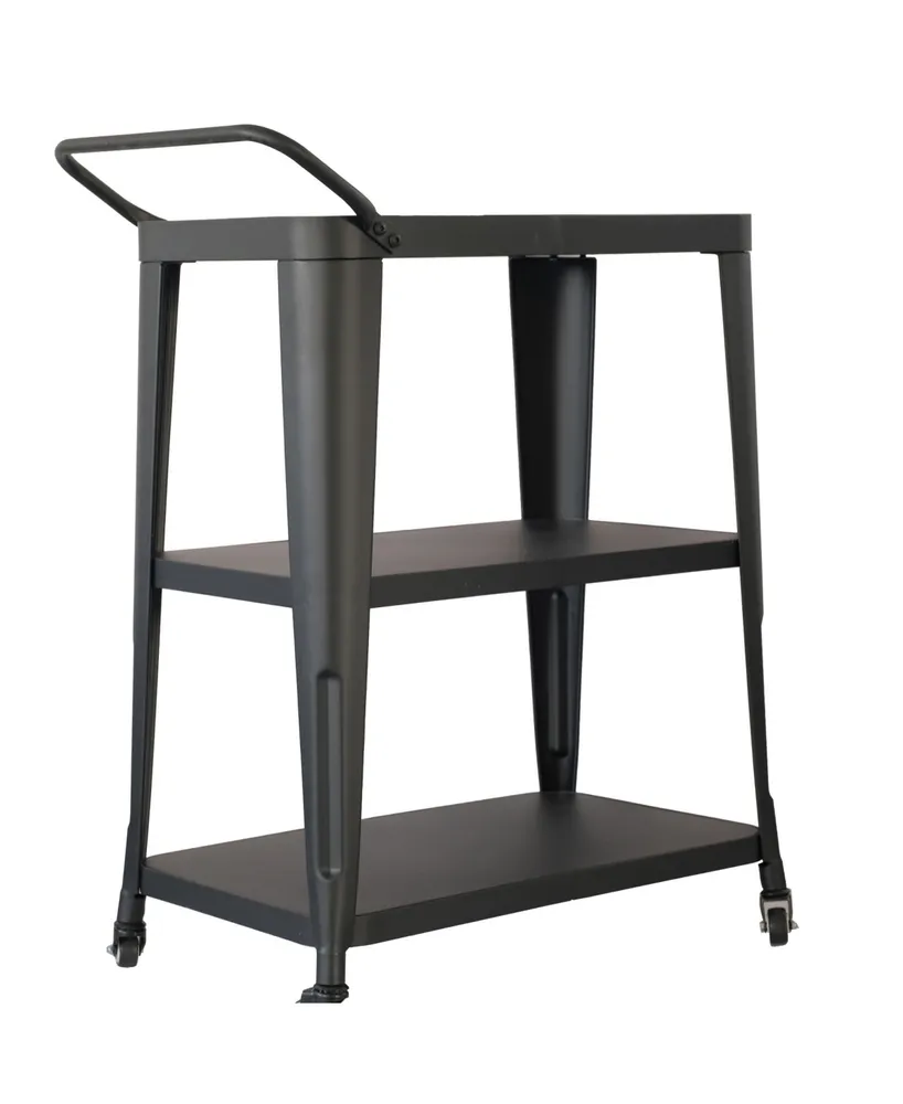 Ac Pacific 3-Tiered Metal FrameIndustrial Dining Cart with Swivel Wheels