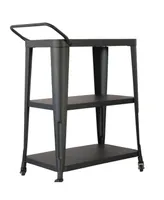 Ac Pacific 3-Tiered Metal FrameIndustrial Dining Cart with Swivel Wheels