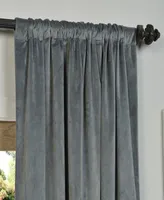 Half Price Drapes Natural Grey Signature Velvet Blackout Curtain