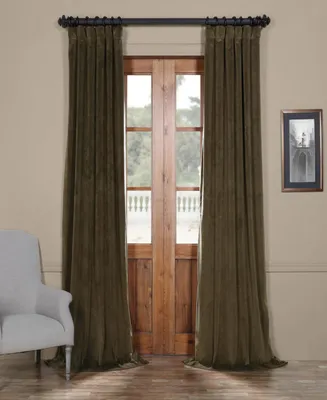 Half Price Drapes Hunter Green Signature Velvet Blackout Curtain